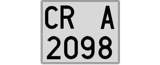 CR2098A matricula cuadrada