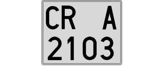 CR2103A matricula cuadrada