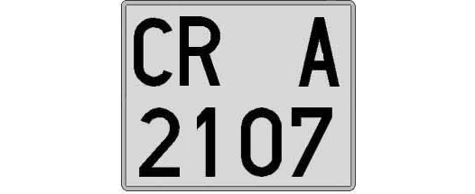 CR2107A matricula cuadrada