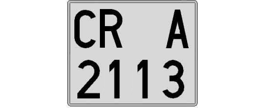 CR2113A matricula cuadrada