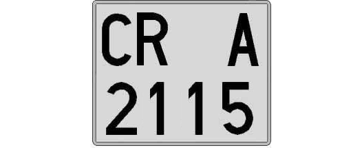 CR2115A matricula cuadrada
