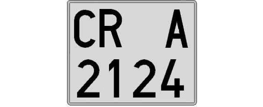 CR2124A matricula cuadrada