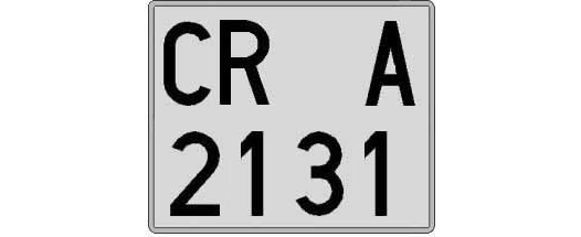CR2131A matricula cuadrada