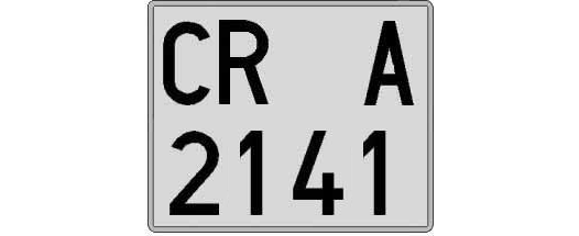 CR2141A matricula cuadrada
