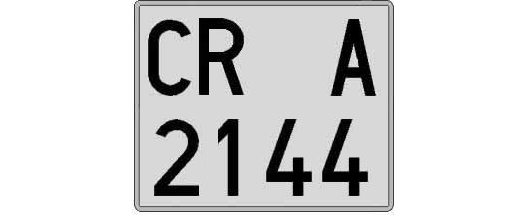 CR2144A matricula cuadrada