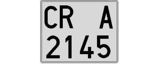 CR2145A matricula cuadrada