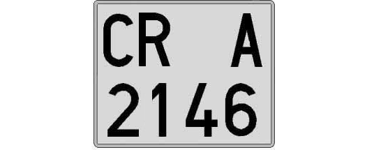 CR2146A matricula cuadrada