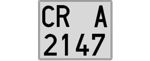 CR2147A matricula cuadrada