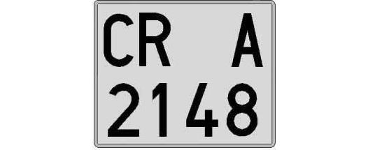 CR2148A matricula cuadrada