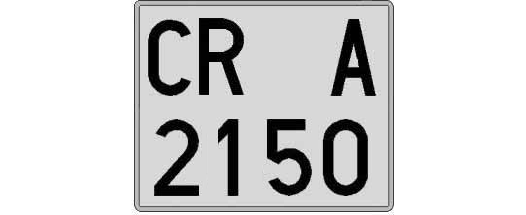 CR2150A matricula cuadrada