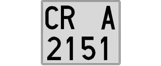 CR2151A matricula cuadrada