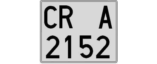 CR2152A matricula cuadrada