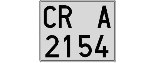 CR2154A matricula cuadrada