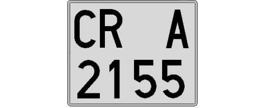 CR2155A matricula cuadrada