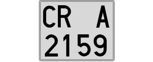 CR2159A matricula cuadrada