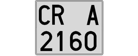 CR2160A matricula cuadrada