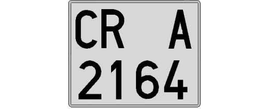 CR2164A matricula cuadrada