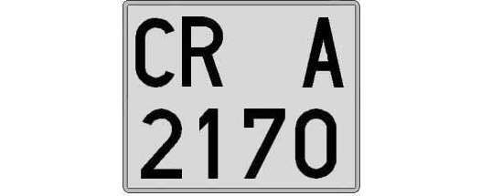 CR2170A matricula cuadrada