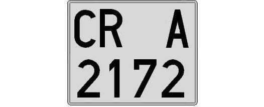 CR2172A matricula cuadrada