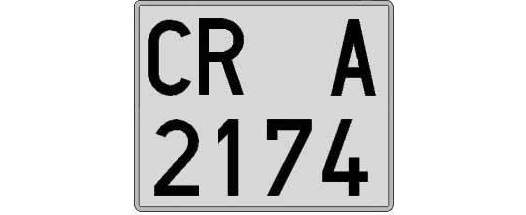 CR2174A matricula cuadrada