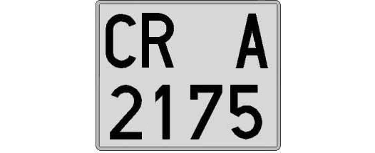 CR2175A matricula cuadrada