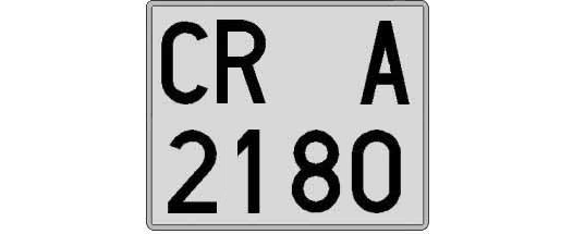 CR2180A matricula cuadrada