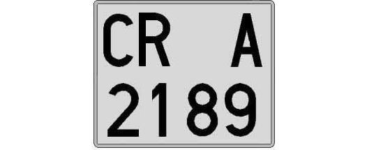 CR2189A matricula cuadrada