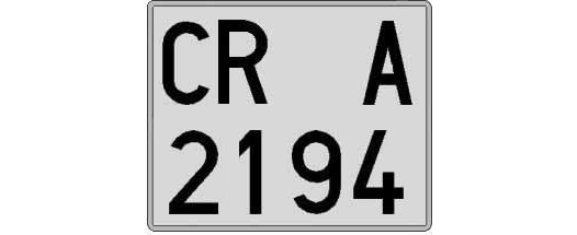 CR2194A matricula cuadrada