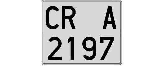 CR2197A matricula cuadrada