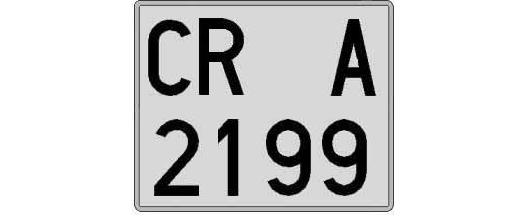 CR2199A matricula cuadrada