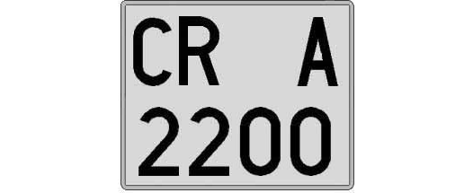 CR2200A matricula cuadrada