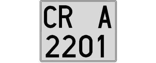 CR2201A matricula cuadrada