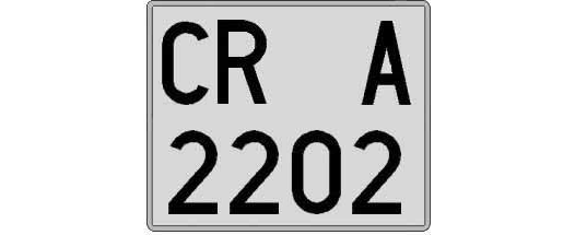 CR2202A matricula cuadrada