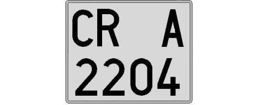 CR2204A matricula cuadrada