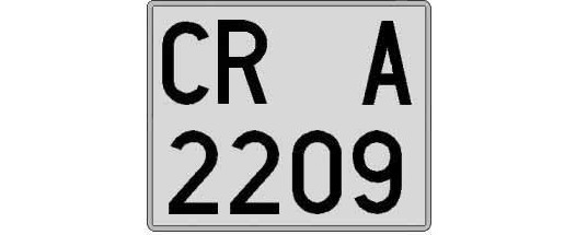 CR2209A matricula cuadrada