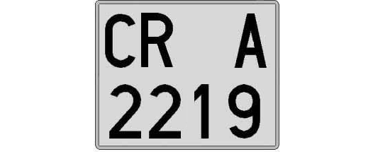 CR2219A matricula cuadrada