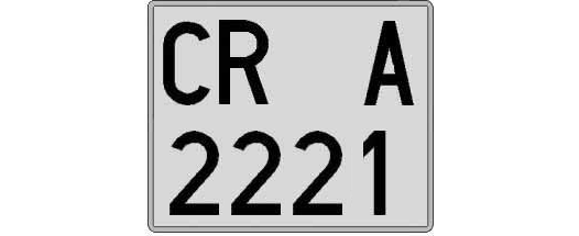 CR2221A matricula cuadrada