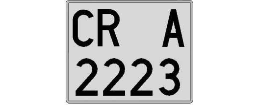 CR2223A matricula cuadrada