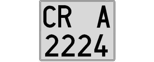 CR2224A matricula cuadrada