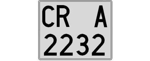 CR2232A matricula cuadrada