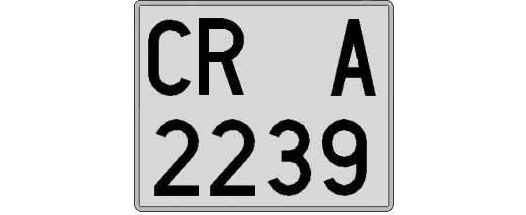 CR2239A matricula cuadrada