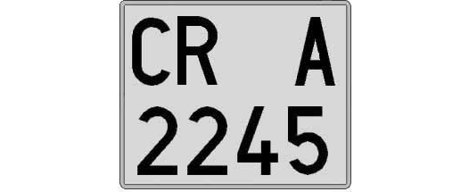 CR2245A matricula cuadrada