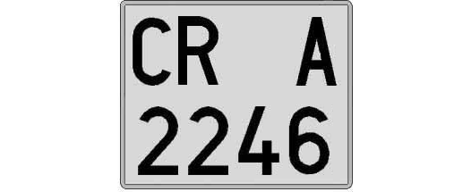 CR2246A matricula cuadrada