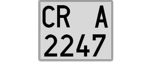 CR2247A matricula cuadrada