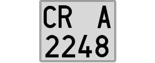 CR2248A matricula cuadrada