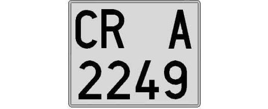 CR2249A matricula cuadrada