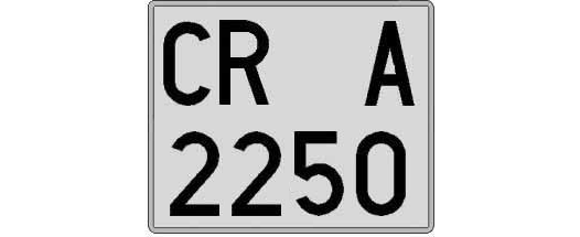 CR2250A matricula cuadrada