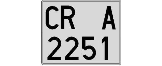 CR2251A matricula cuadrada