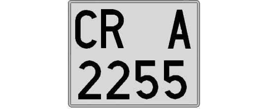 CR2255A matricula cuadrada
