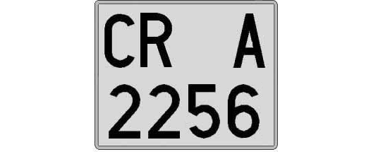 CR2256A matricula cuadrada